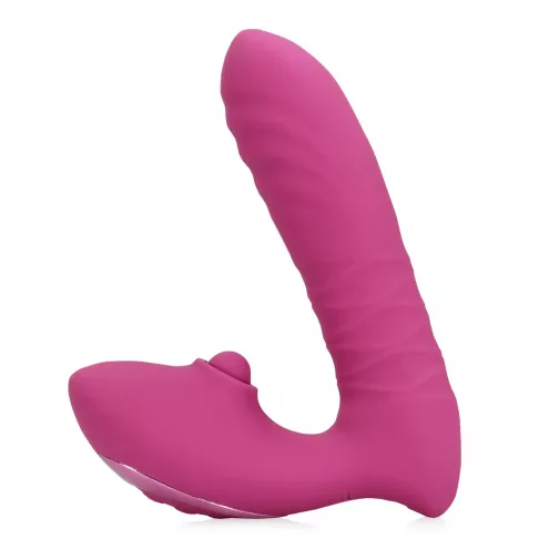 Вибратор для точки G Loveline Thrusting and Tapping Vibrator - Powerful Pink
