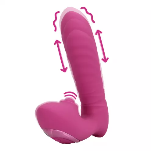 Вибратор для точки G Loveline Thrusting and Tapping Vibrator - Powerful Pink