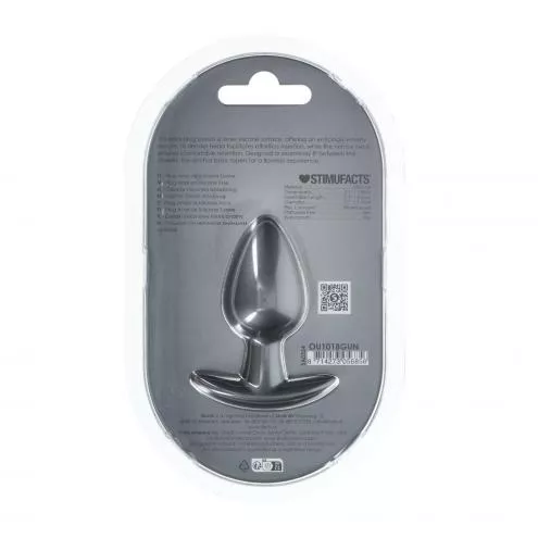Анальная пробка Smooth Silicone Anal Plug - Medium - 3.1 / 7,9 cm - Gunmetal