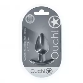 Анальная пробка Smooth Silicone Anal Plug - Medium - 3.1 / 7,9 cm - Gunmetal - 4