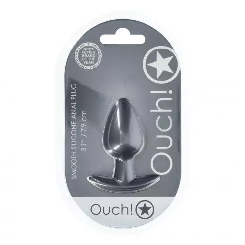 Анальная пробка Smooth Silicone Anal Plug - Medium - 3.1 / 7,9 cm - Gunmetal