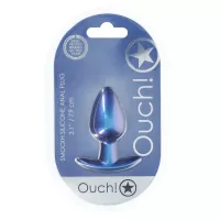 Анальна пробка Smooth Silicone Anal Plug - Medium - 3.1/7,9 cm - Metallic Blue
