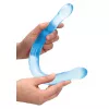 Двухконечный фаллоимитатор Realrock Crystal Clear Double Dildo 17, голубой, 42 см