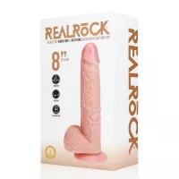 Вібратор Vibrating and Rotating Straight Cock with Balls - 8 / 20,5 cm - Flesh