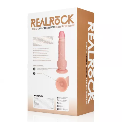 Вібратор Vibrating and Rotating Straight Cock with Balls - 8 / 20,5 cm - Flesh