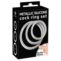 Эрекционные кольца Metallic Silicone Cock ring set