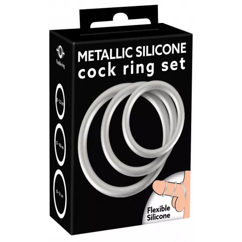 Эрекционные кольца Metallic Silicone Cock ring set