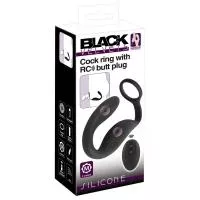 Масажер простати з кільцем на мошонку BLACK VELVETS COCK RING W BUTT