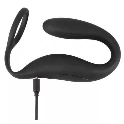 Масажер простати з кільцем на мошонку BLACK VELVETS COCK RING W BUTT