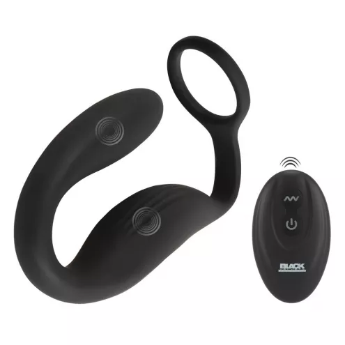 Масажер простати з кільцем на мошонку BLACK VELVETS COCK RING W BUTT