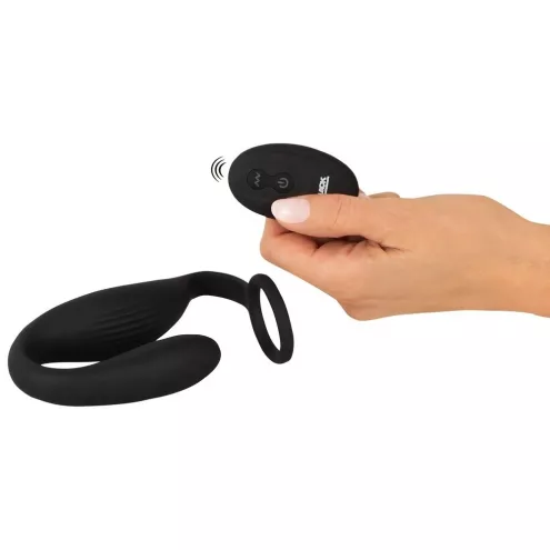 Масажер простати з кільцем на мошонку BLACK VELVETS COCK RING W BUTT