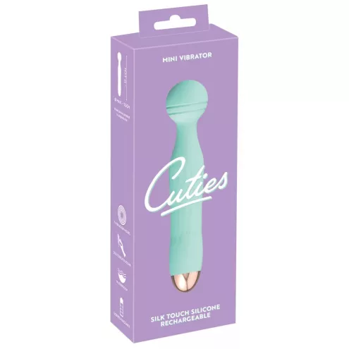 Универсальный вибромассажер Mini Vibrator Cuties Green, бирюзовый