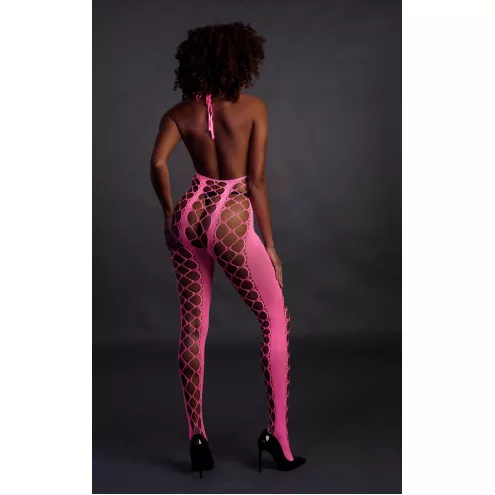 Бодістокінг - Ouch! Bodystocking With Halterneck Pink, XS/XL