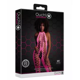 Бодістокінг - Ouch! Bodystocking With Halterneck Pink, XS/XL - 2
