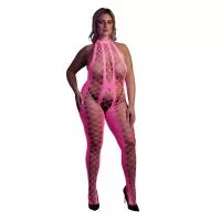 Бодістокінг - Ouch! Bodystocking With Halterneck Pink, XL/4XL