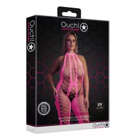 Бодістокінг - Ouch! Bodystocking With Halterneck Pink, XL/4XL - 2