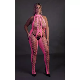 Бодістокінг - Ouch! Bodystocking With Halterneck Pink, XL/4XL - 4