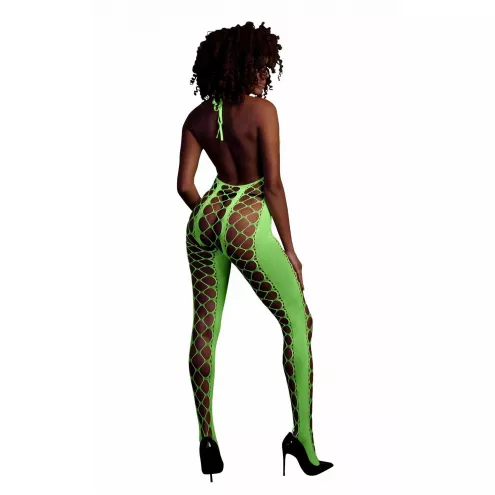 Бодістокінг - Ouch! Bodystocking With Halterneck Green, XS/XL