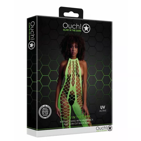 Бодістокінг - Ouch! Bodystocking With Halterneck Green, XS/XL
