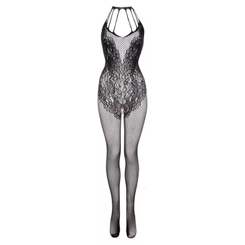Бодистокинг - Christine Crotchless Bodystocking With Flowerlace Amara Black