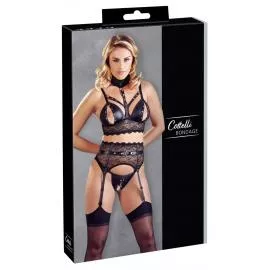 Комплект белья Cottelli Collection Bra Suspender Set - M - 1