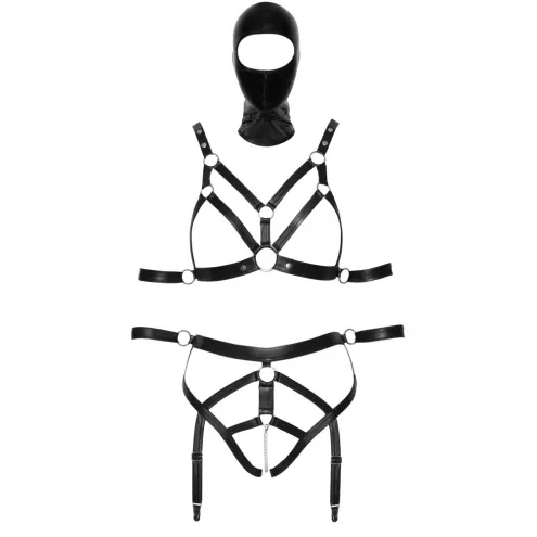 Боді з маскою - 2480492 Bad Kitty Strap+Mask Set, black S