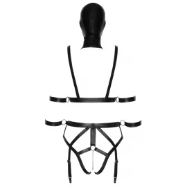 Боді з маскою - 2480492 Bad Kitty Strap+Mask Set, black S - 6