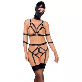 Боді з маскою - 2480492 Bad Kitty Strap+Mask Set, black M - 5