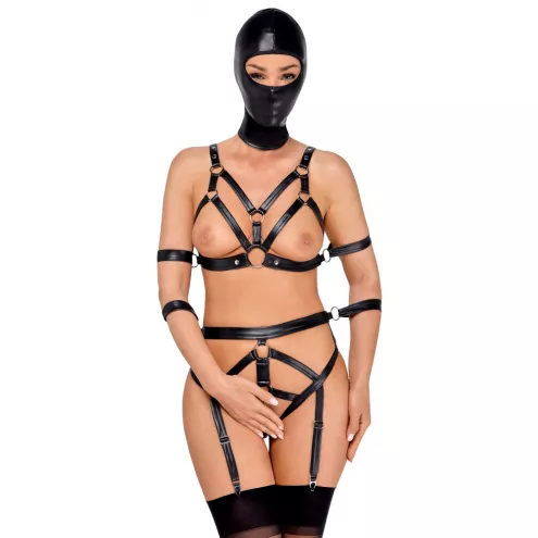 Боді з маскою - 2480492 Bad Kitty Strap+Mask Set, black L