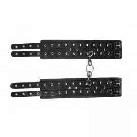 Кайдани на щиколотки Leather Double Fix Leg Cuffs Black - 2