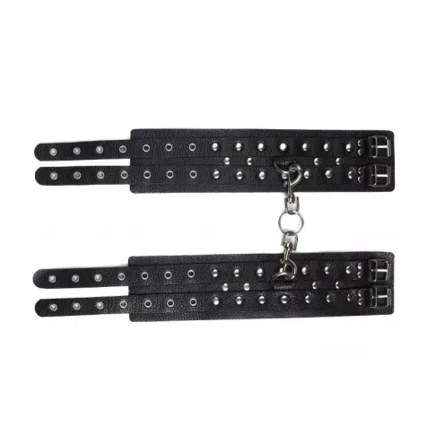 Кайдани на щиколотки Leather Double Fix Leg Cuffs Black
