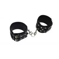 Кайдани на щиколотки Leather Double Fix Leg Cuffs Black