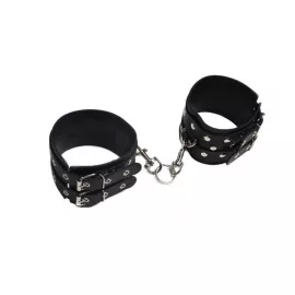 Кайдани на щиколотки Leather Double Fix Leg Cuffs Black - 1