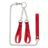 Наручники з повідцем Gentle Hold Red