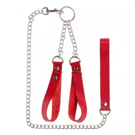 Наручники з повідцем Gentle Hold Red