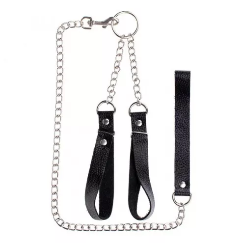 Наручники з повідцем Gentle Hold Black