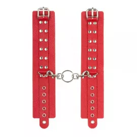 Наручники Leather Restraints Hand Cuffs Red - 2