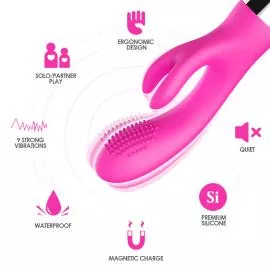 Вібратор з подвійною стимуляцією Rabbit pink - 3