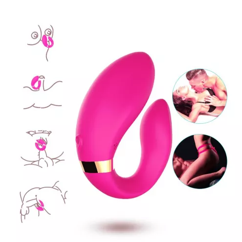 Вибратор для двоих Crescent light pink