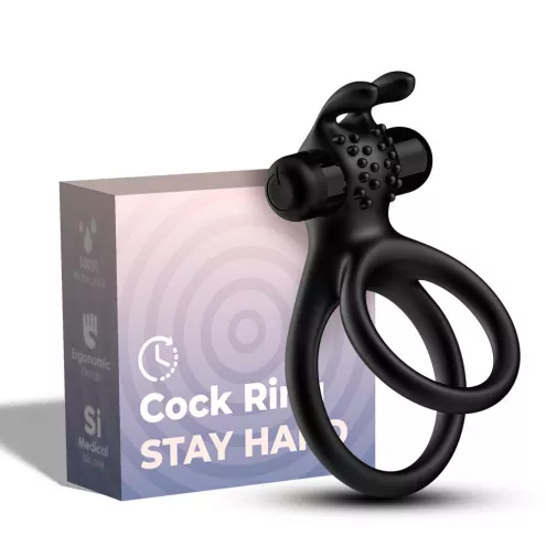 Виброкольцо для члена Boss Series Traveler Cock Ring Stay Hard, черное