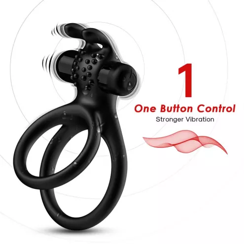 Виброкольцо для члена Boss Series Traveler Cock Ring Stay Hard, черное