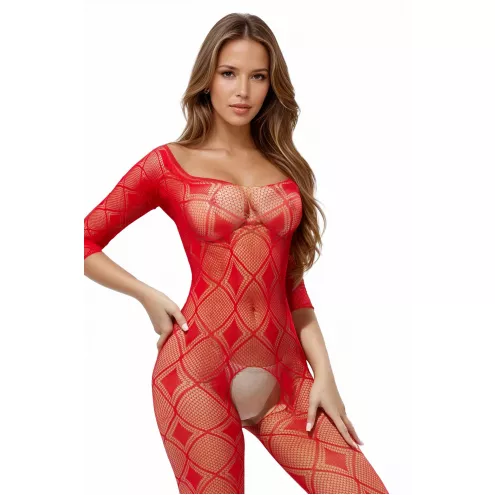 Бодистокинг - Bodystocking 2037, red - One Size