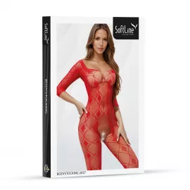 Бодистокинг - Bodystocking 2037, red - One Size - 2