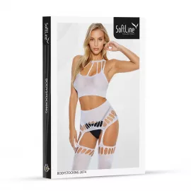 Бодистокинг - Bodystocking 2074, white - One Size - 4