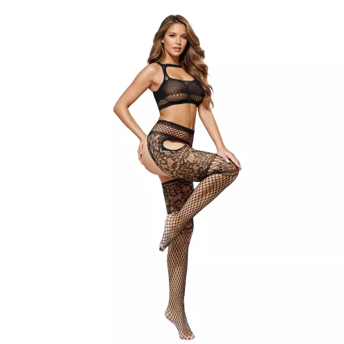 Бодистокинг - Bodystocking 2080, black - One Size