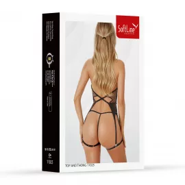 Комплект белья - Set top and thong 11025, black S - 4