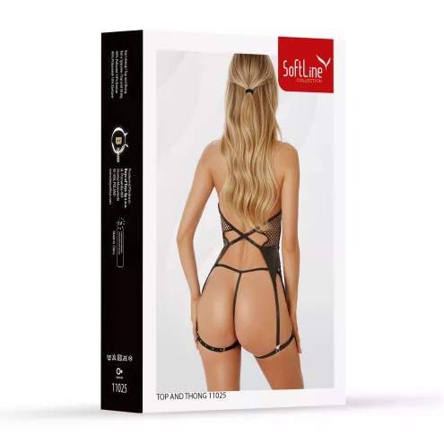 Комплект белья - Set top and thong 11025, black XL