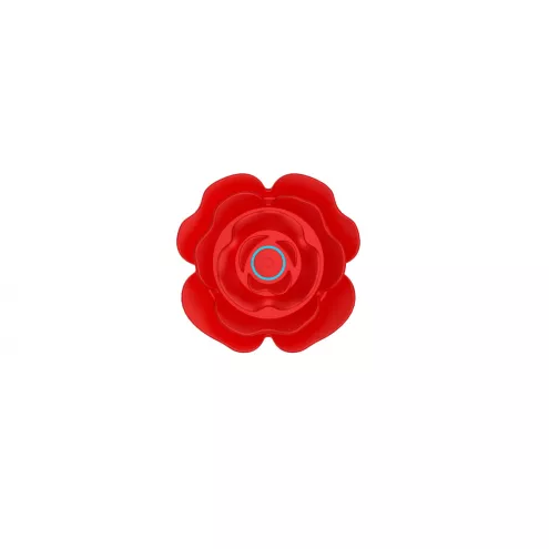 Анальная красная вибро пробка Rose rotating anal beads