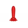 Анальная красная вибро пробка Rose rotating anal plug