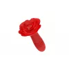Анальная красная вибро пробка Rose rotating anal plug
